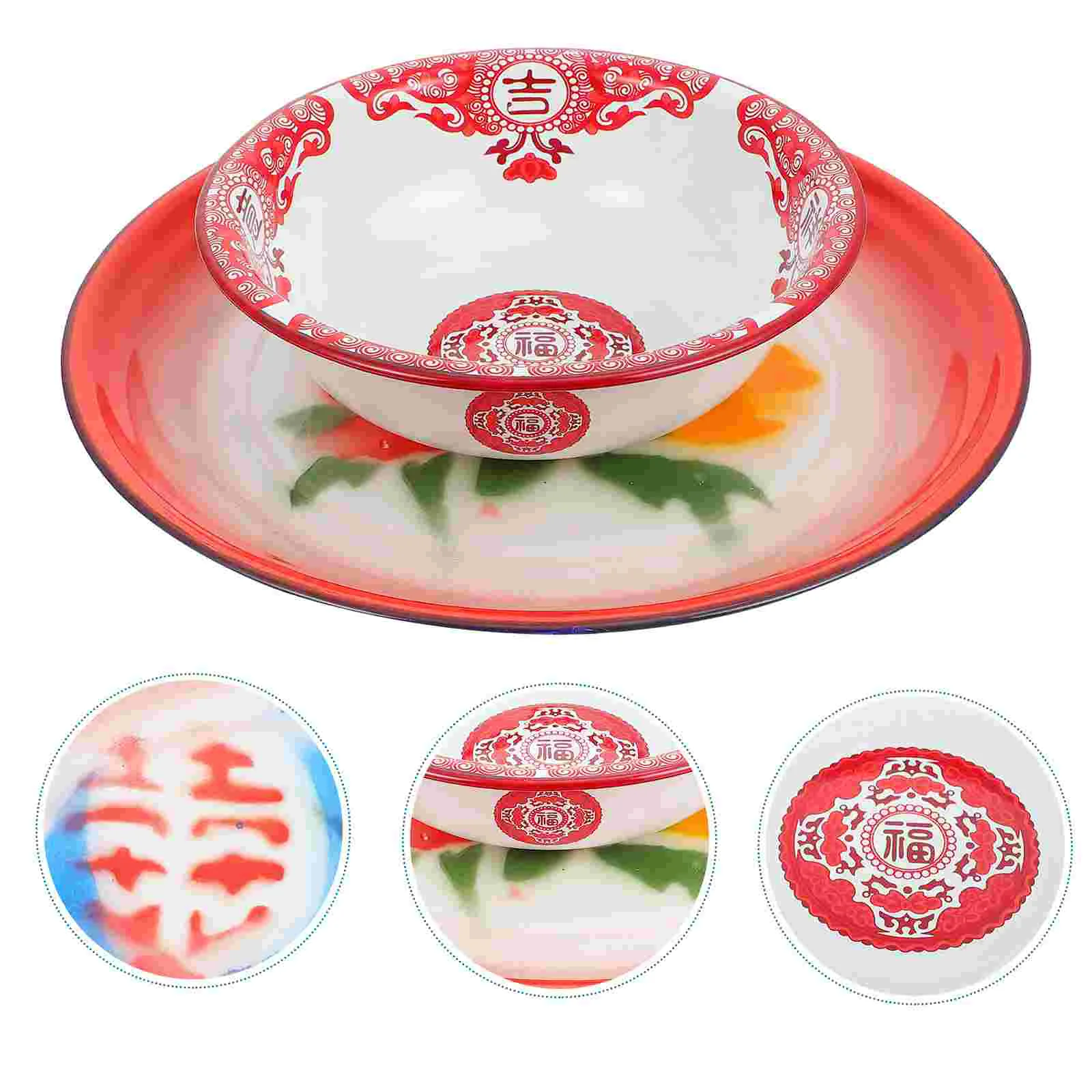 

2 Pcs Basins Festive Stainless Basins Chinese Style Washbasin Traditional Basins For Home