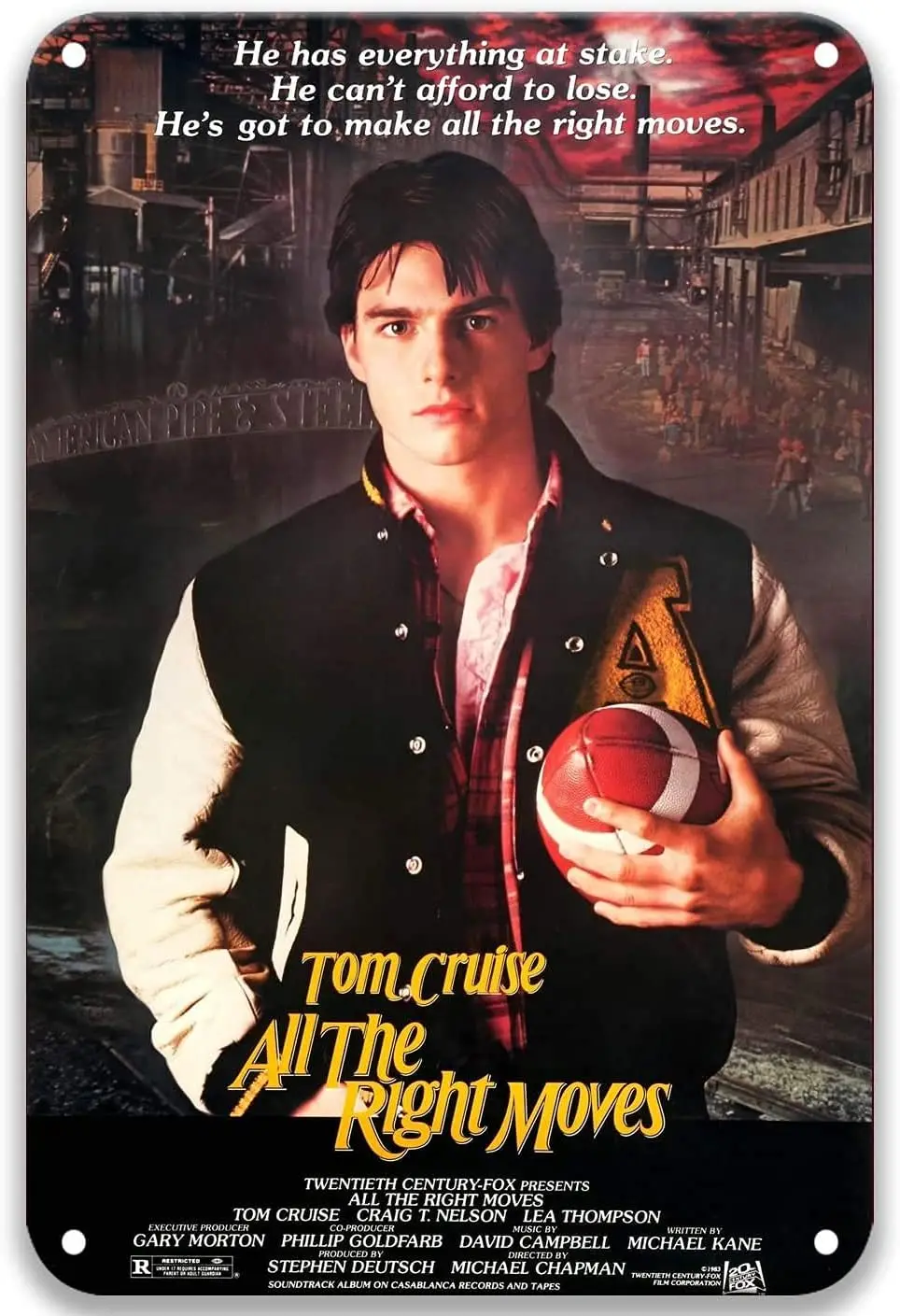 rt Sgn Tn Metl 8x12n ll The Rght Moves (1983) Декор для кофе Offce Pool Yrd Publc Tolet Prkng Home Wll Decor Vntge