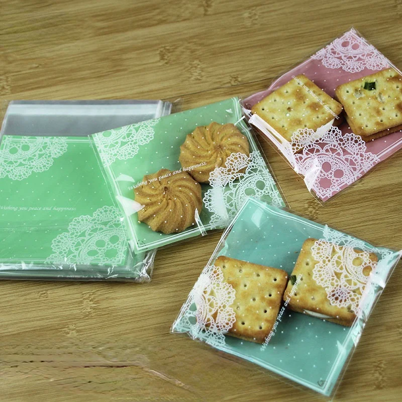 

100PCS Candy &Cookie Plastic Bags Self-Adhesive for DIY Biscuits Snack Baking Package Decor Kids Gift Supplies