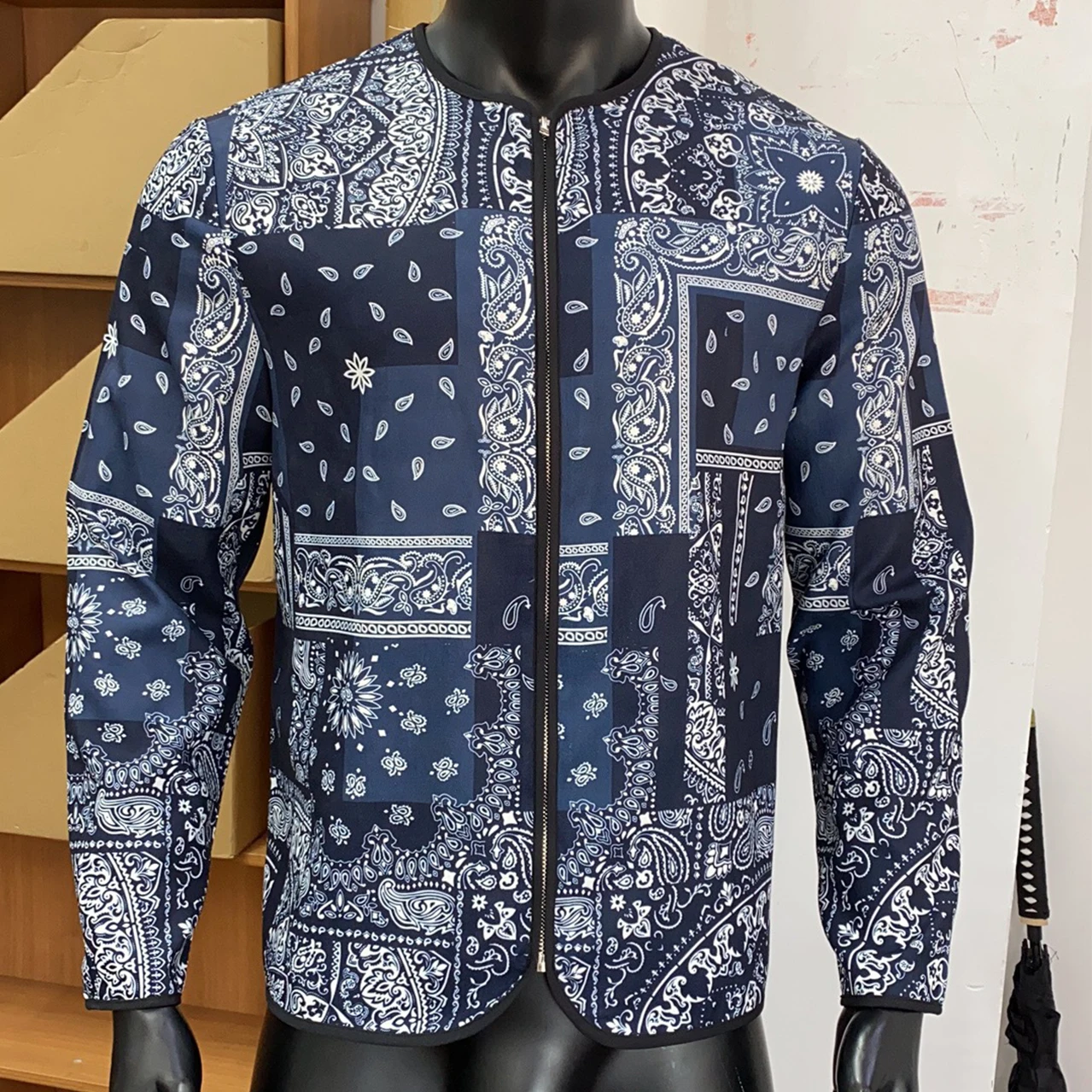 HOUZHOU Hippie Paisley Coat Punk Shirts Men Black Top Male Autumn Streetwear Hip Hop Fashion Men Clothing Harajuku Men Clothing