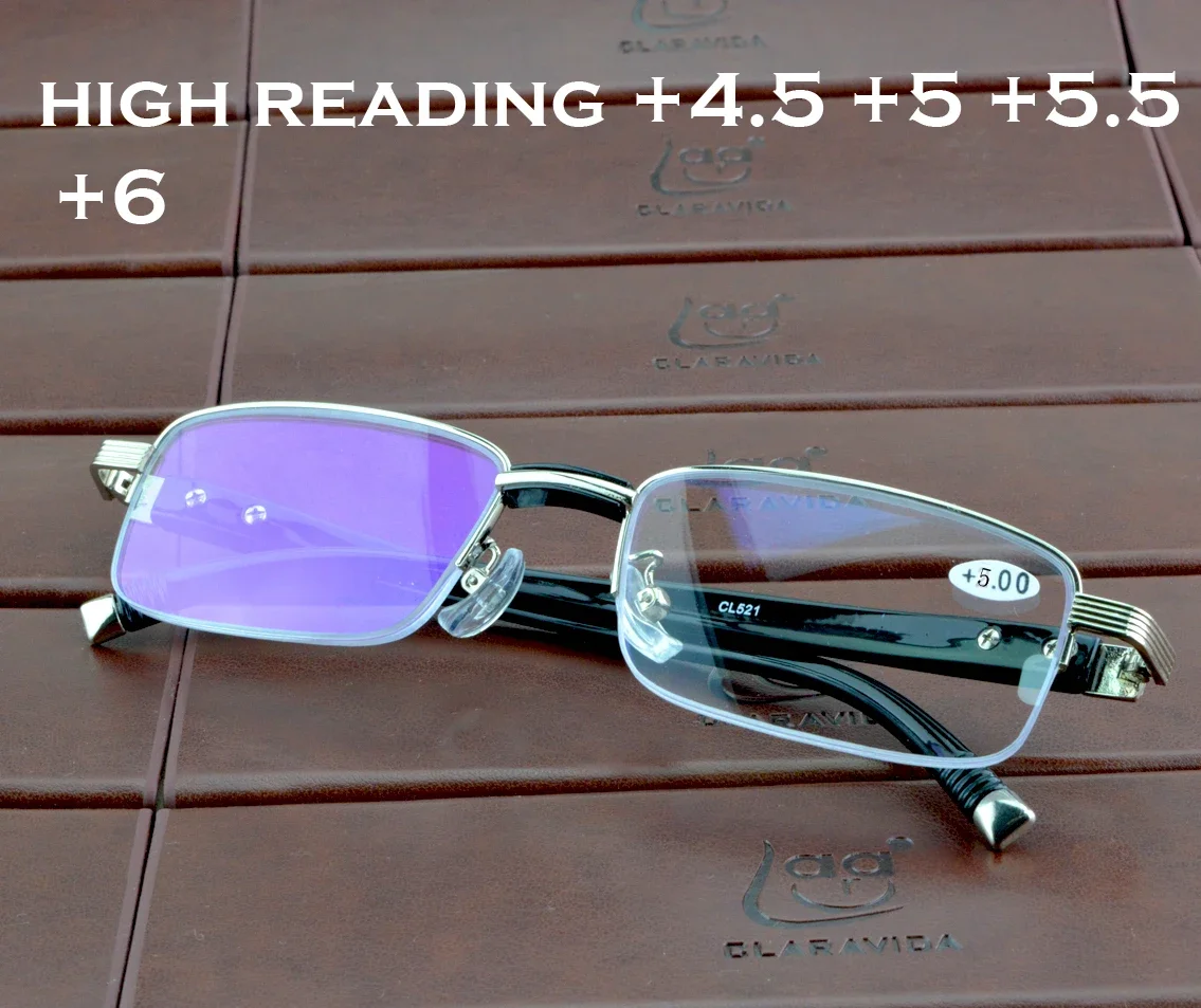 NOMANOV Men Titanium Alloy Senator 12 Layer Coated High Power Reading Glasses +1 +1.5 +2 +2.5 +3 +3.5 +4 +4.5 +5 +5.5 +6