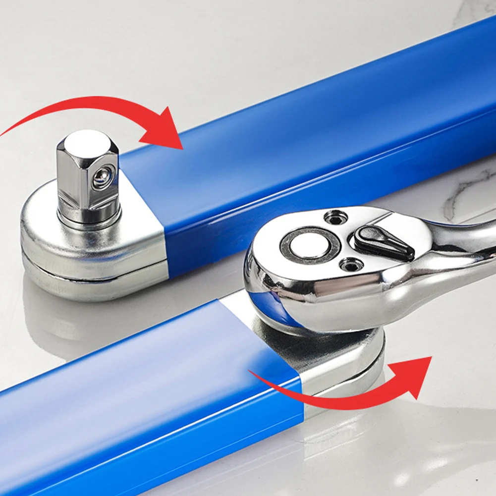 39cm Ratchet Extension Wrench with 4 Adapters Dual-purpose Multifunctional Automotive Hand Tool Supplies