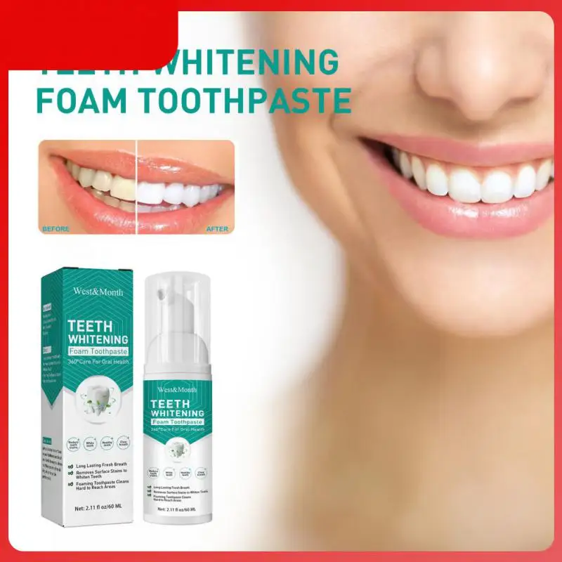 

Mousse Foam Toothpaste Teeth Whitening Deep Cleaning Stain Removal Breath Freshen Natural Mouth Wash Oral Hygiene Care Tool 60ml