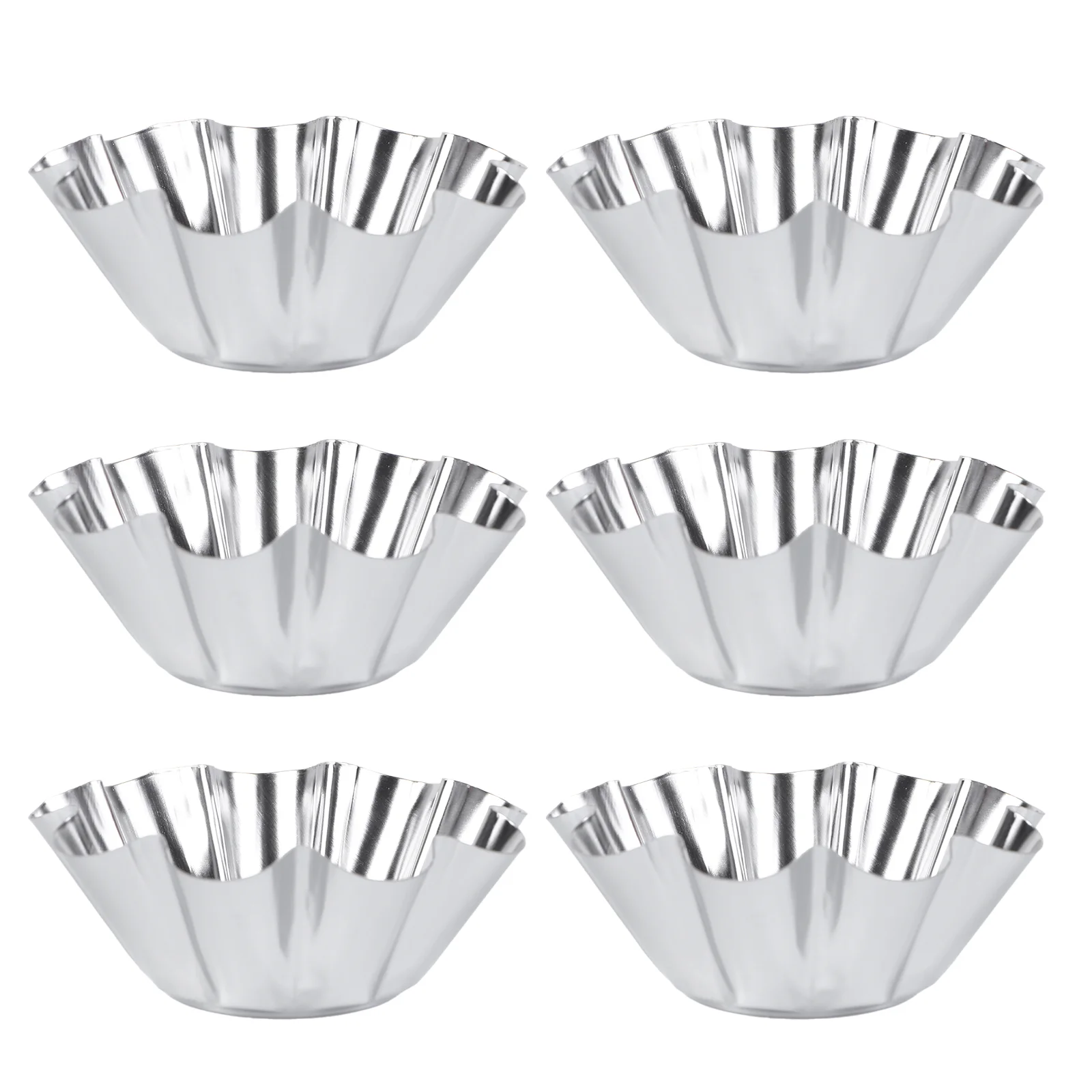 

6 Pcs Non-stick Tart Pans Stainless Steel Tart Pans Cookie Wrappers Oven Flower Tart Pans Tart Muffin Cup Tart Mold Cookie Molds