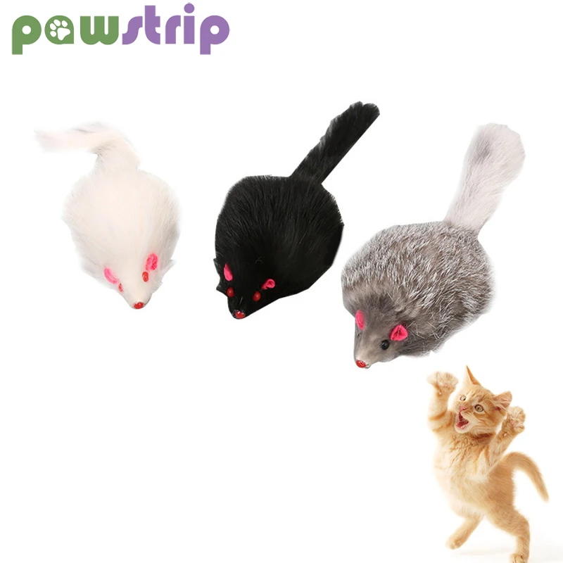

1/3Pcs False Mouse Cat Toy Cats Long-haired Tail Mice Toys Soft Rabbit Fur Plush Toys for Kitten Training Game Toy Cat Supplies