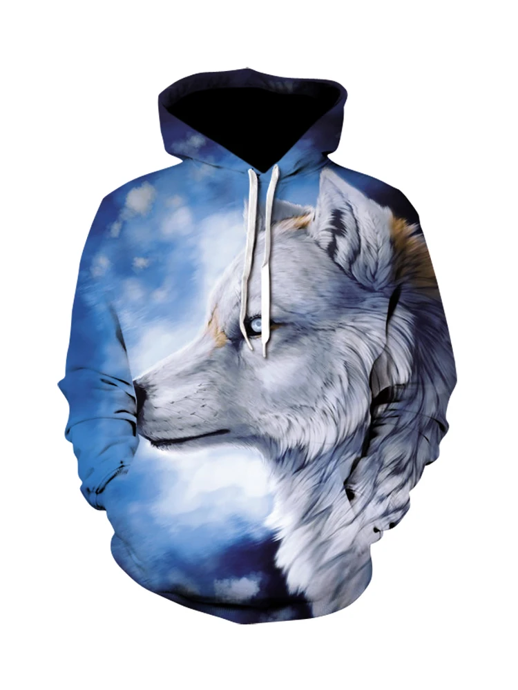 

Толстовка Мужская/женская с 3D-принтом волка, Y2k