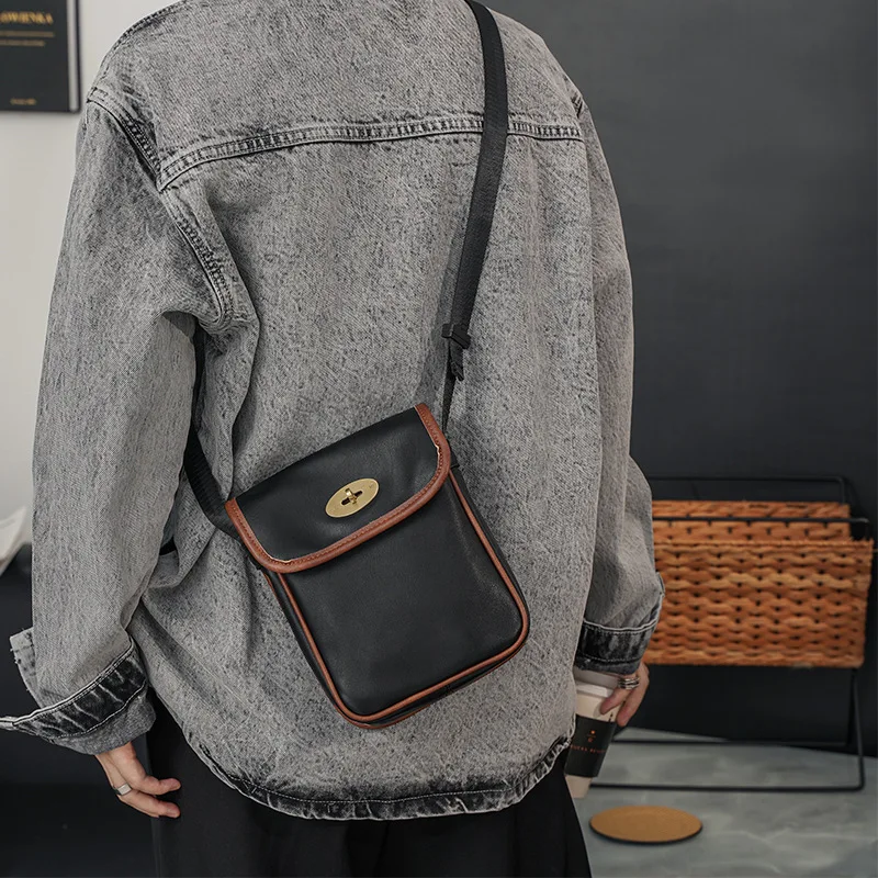 

2022 New Retro Shoulder Bag Korean Men's Bag Fashion Casual Shoulder Messenger Bag Small Shoulder Bag