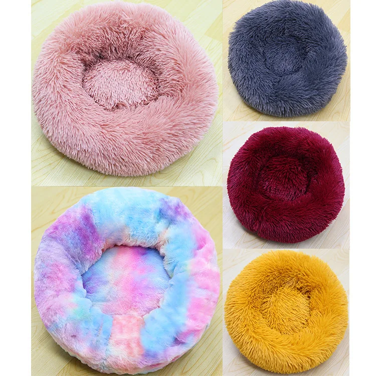 

Large, medium and small dogs in autumn and winter thick plush round pet cats and dogs nest cushion deep sleep supplies