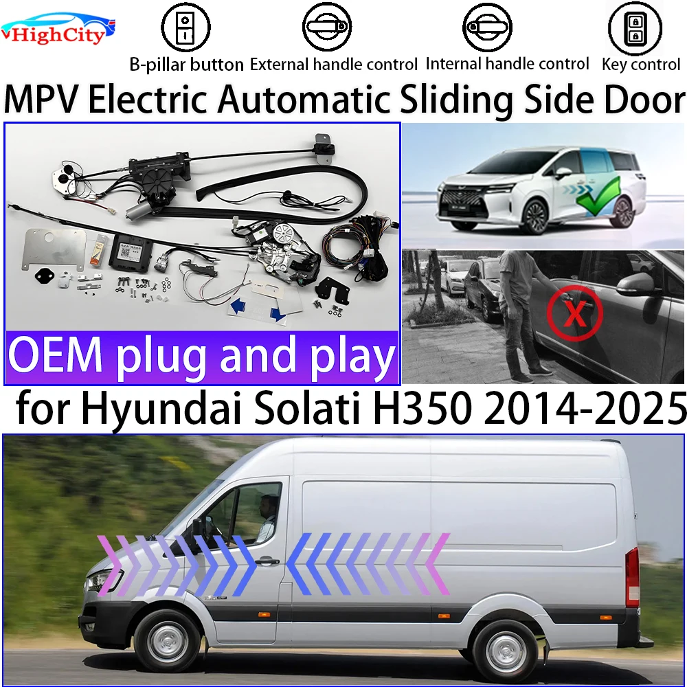 Фото Highcity для Hyundai Solati H350 2014-2025: Комплект для ретрофита электрических сдвижных дверей (левая/правая) с беспроблемной установкой. №1