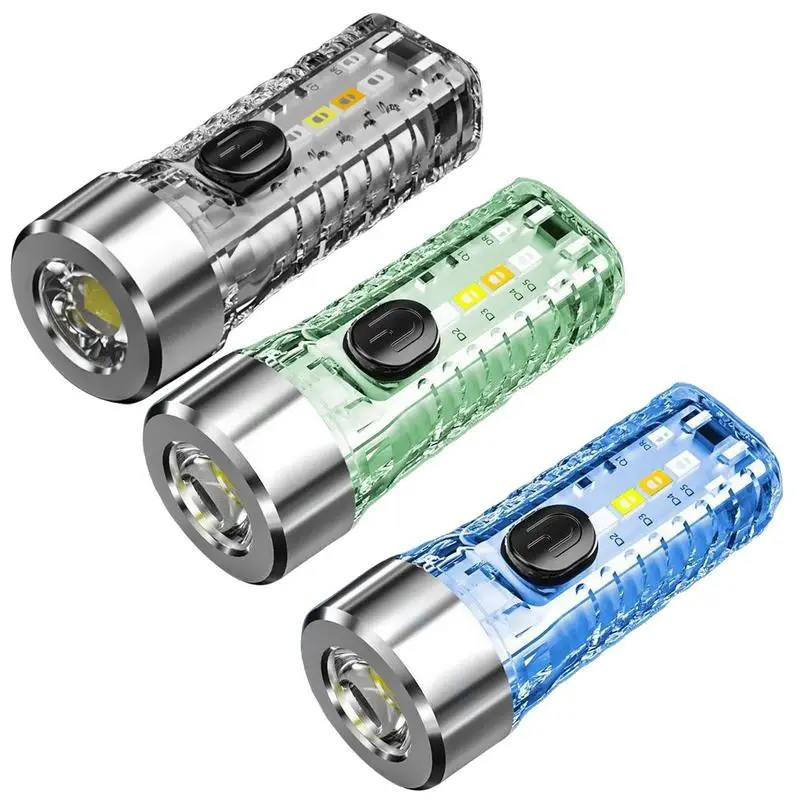 

Светильник онарь с брелоком, перезаряжаемый через USB фонарик, светодиодный карманный фонасветильник красного, синего цветов, светильник он...