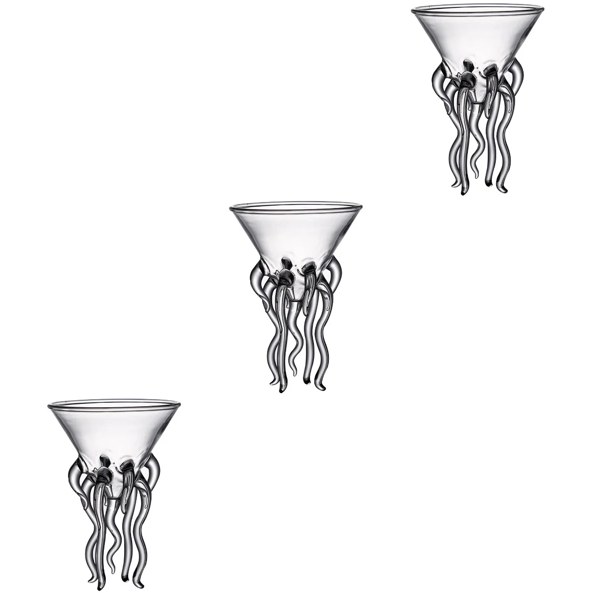 

3pcs Octopus Glass Practical Party Glass Goblet Cocktail Glass for Dinner Party