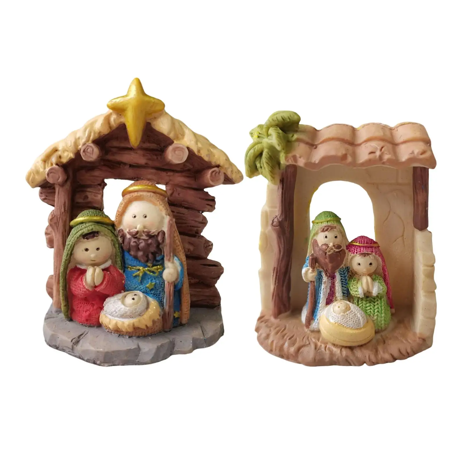 

Holy Family Figurine Catholic Christmas Showpiece Religious Resin for Table