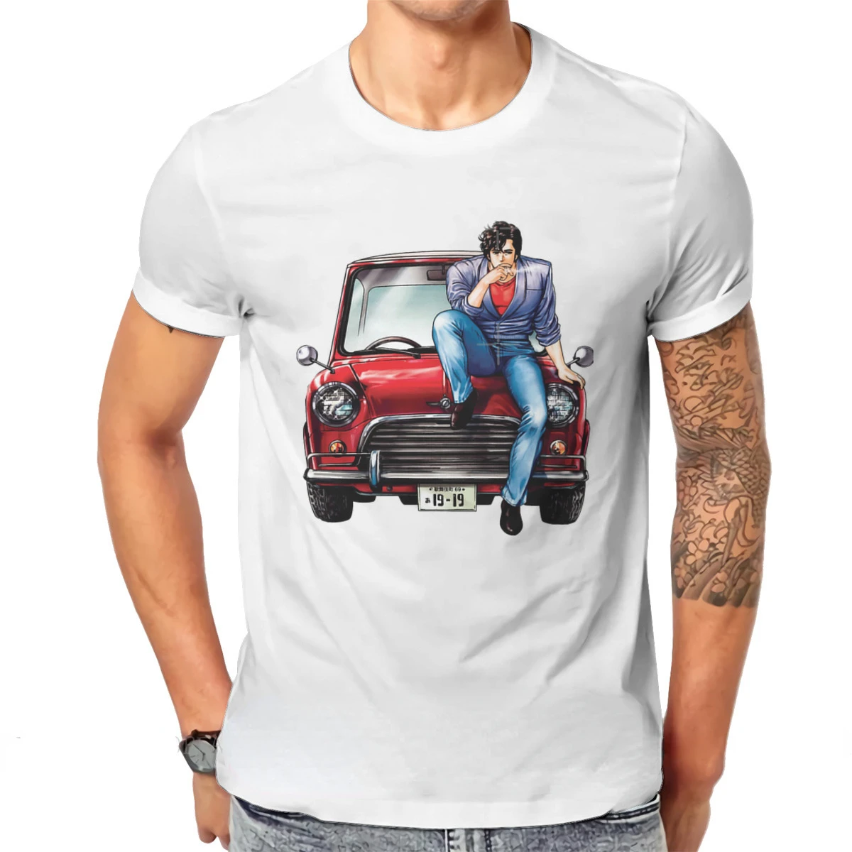 

Men cloth Nicky Larson City Hunter Anime Tshirt Graphic Punk T shirt Tops Homme Tees Tops summer t shirts for men