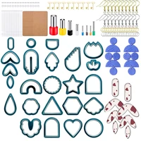14224pcs polymer clay cutters set 24 shapes plastic clay earring cutter stainless diy jewelry mold earring making accessories