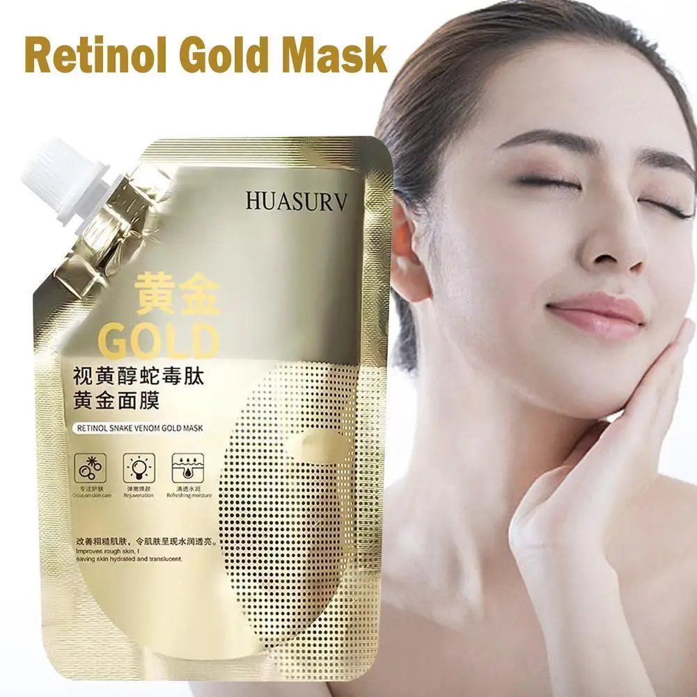 

100g Retinol Peptide Gold Mask Brightening Moisturizing Clear Moisturizing Mud Mask Anti-aging Oil Control Firming Skin Car F9S1