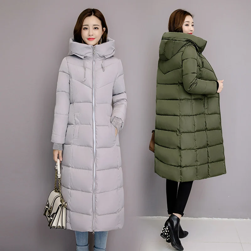 2022 Women's Winter Coats Long Section Warm Down Basic Jacket Coat Fashion Slim Outwear Female Korean Large Size Jackets M-6XL