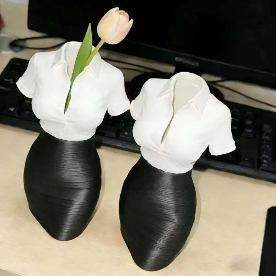 Фото Сексуальная Секретарша: 3D-печатная подставка для ручек и карандашей в виде женского тела, современная художественная скульптура-бюст, креативный цветочный горшок, декор для дома и рабочего стола №4