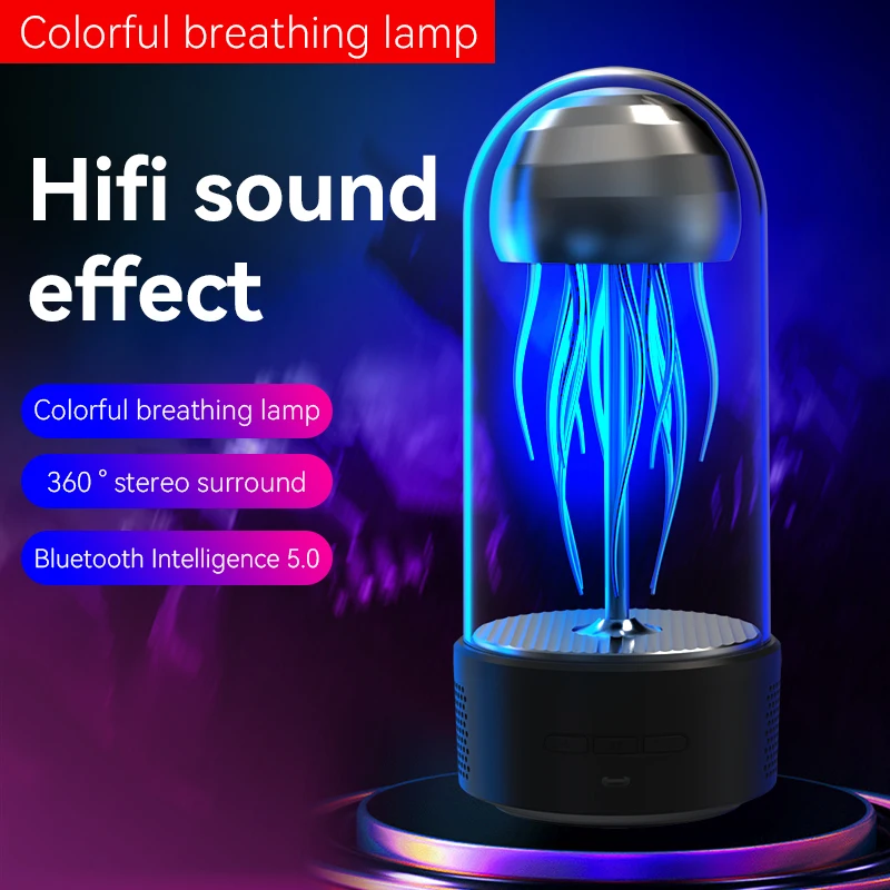 Mobile Mechanical Jellyfish Bluetooth Speaker Colorful Night Lamp Octopus Audio Portable Subwoofer  Desktop Ornaments Gift Lligh