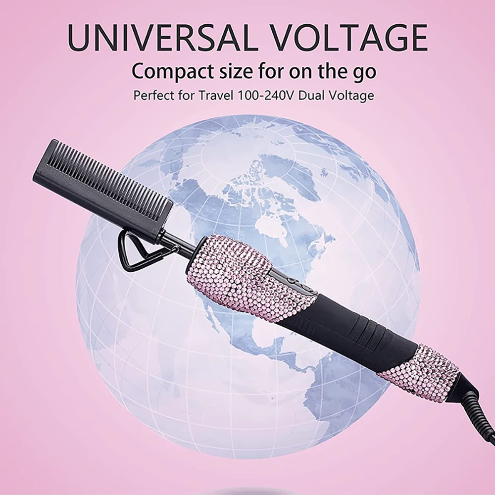 Электрическая горячая расческа с алмазным выпрямлением профессиональная