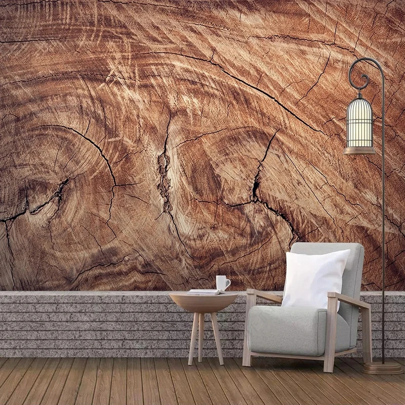 

European Retro 3D Wood Grain Mural Wallpaper Creative Art Wall Cloth Living Room Sofa Backdrop Home Decor Papel De Parede 3D