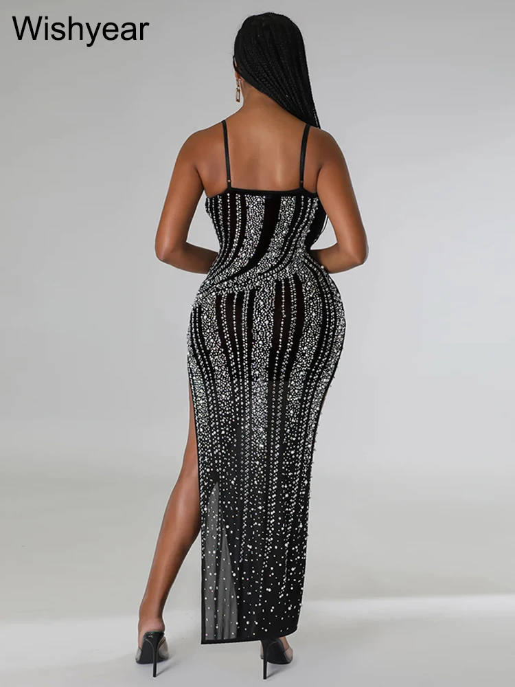 Dias Rhies платье макси на тонких бретельках с высоким разрезом по бокам для женщин