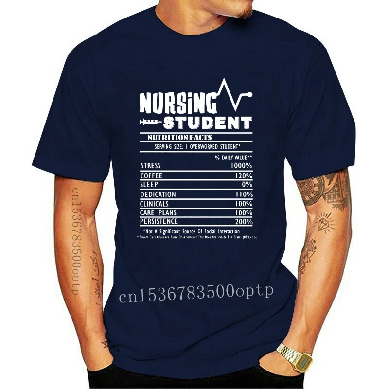 

Man Clothing Nursing Student Nutrition Facts T Shirt Summer Tee Shirt Natural Create Letters Crew Neck Funny Casual Sunlight Sh