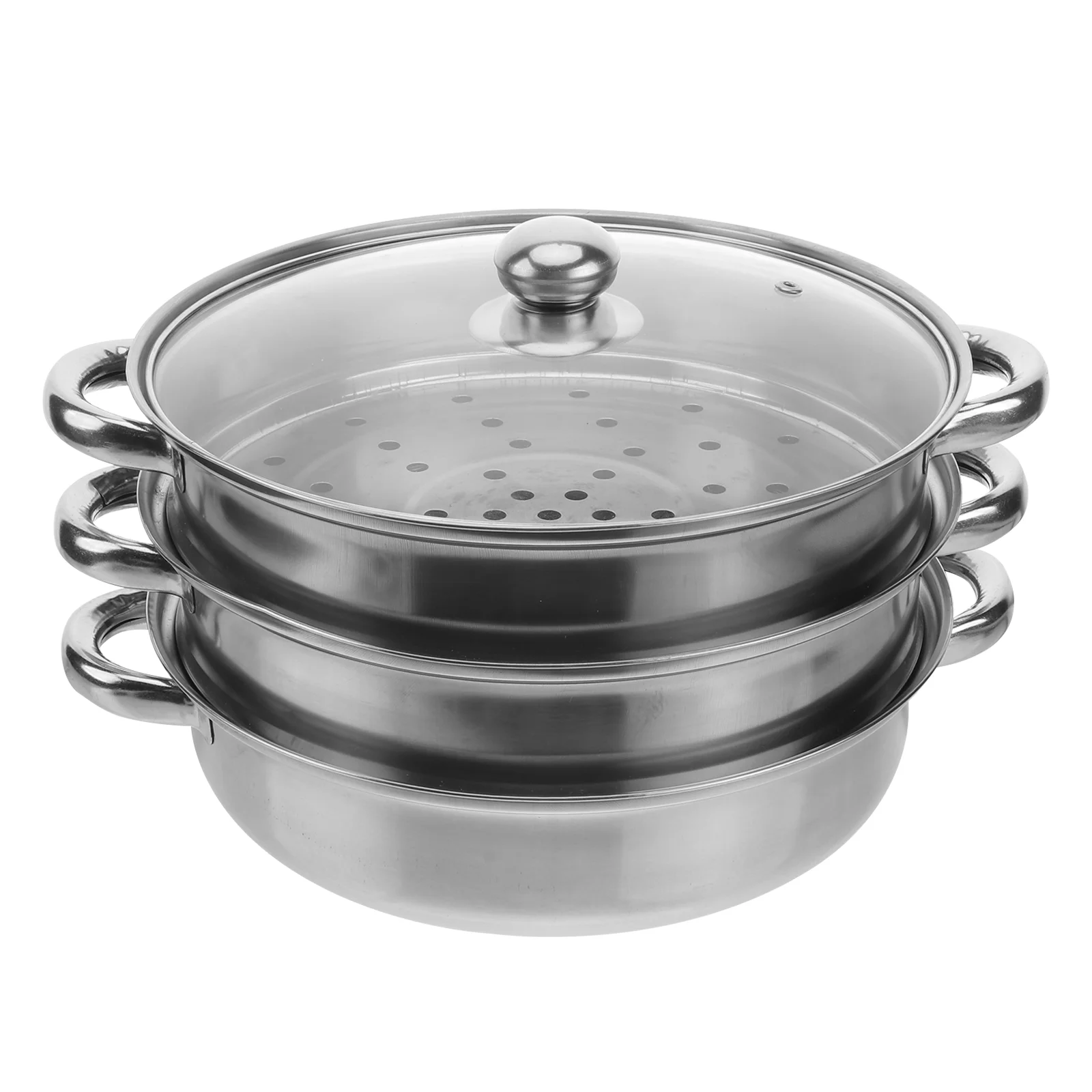 

1pc Steamer Seafood Steamer Kitchen Accessory Stainless Steel Cookware Stockpot with Lid Large Steamer Pot