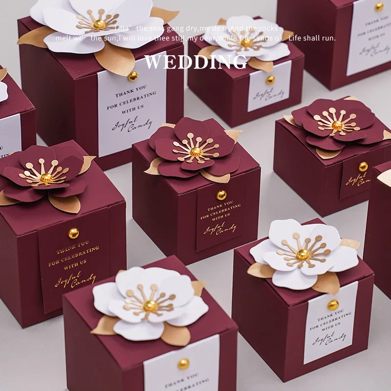 

2/5pcs Creative Flower Wedding Dragee Candy Box Exquisite Little Flower Chocolate Box Holiday Party Banquet Anniversary Gift Box