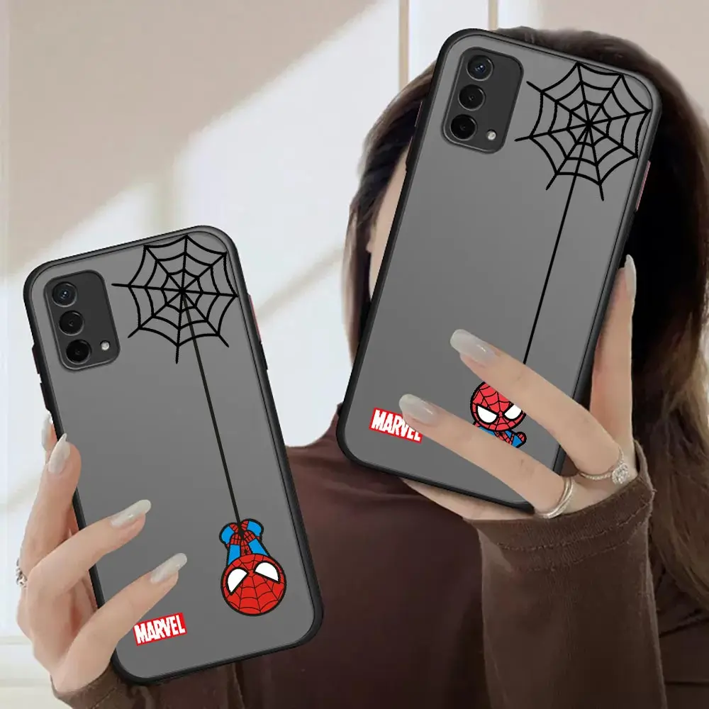 

Marvel Hero Spider Man Cartoon Case For OPPO A94 A93 A92 A92S A91 A83 A74 A73 A72 A71 A59 A57 A55 A54 A53 A39 A37 5G Black Cover