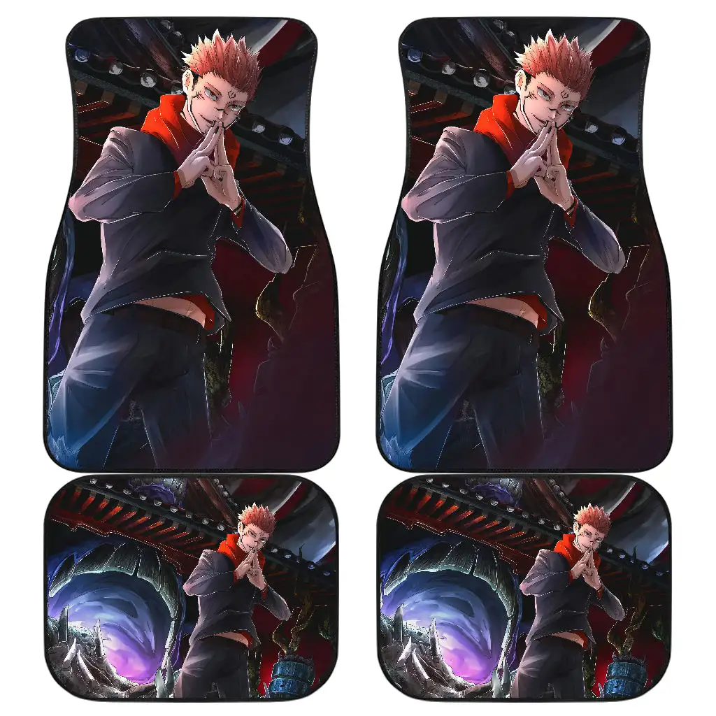 

Yuji Itadori Car Floor Mats Jujutsu Kai Sen Anime Car Mats Ci0611 Full Set 4-Piece Front Rear Car Floor Mats