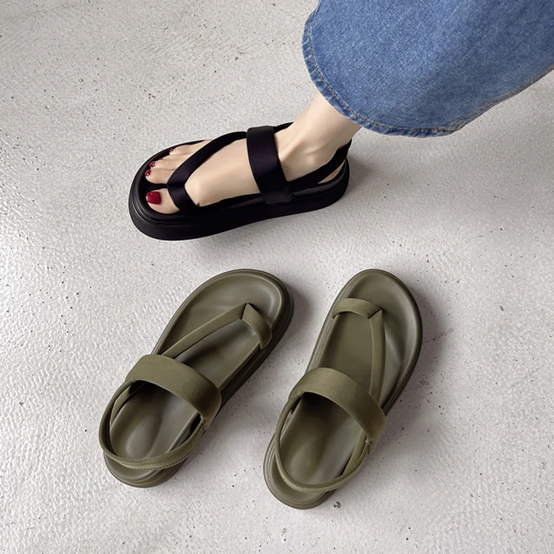 

Women Summer Sandals Platform sandals Ladies Sandals Wedge Solid Color Flip Flops Sandals Outdoor Casual Woman Roman Sandals
