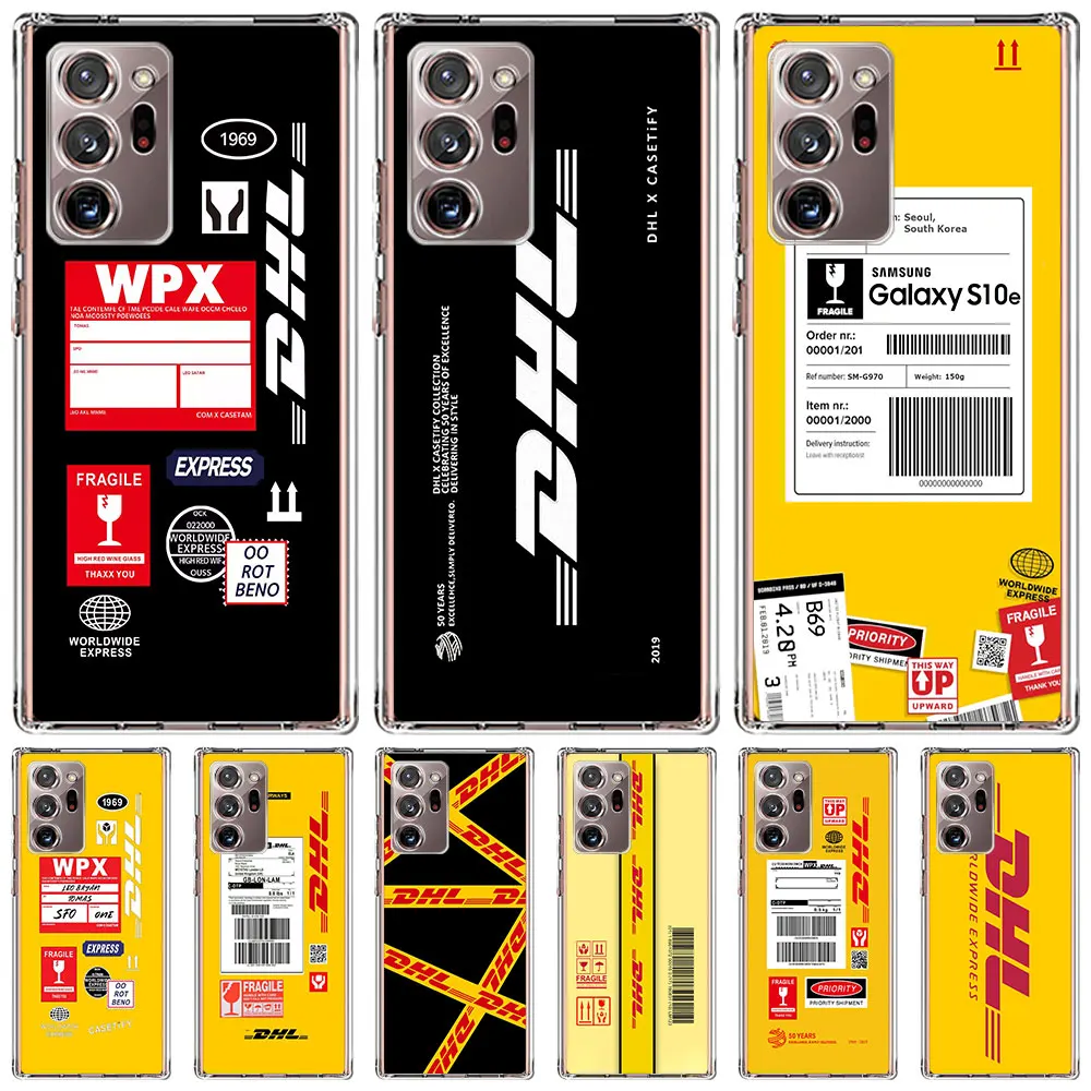 Модный прозрачный чехол Dhl Express для Samsung Galaxy Note 20 Ultra 10 Lite 9 8 Plus S23 S21 S20 FE S22