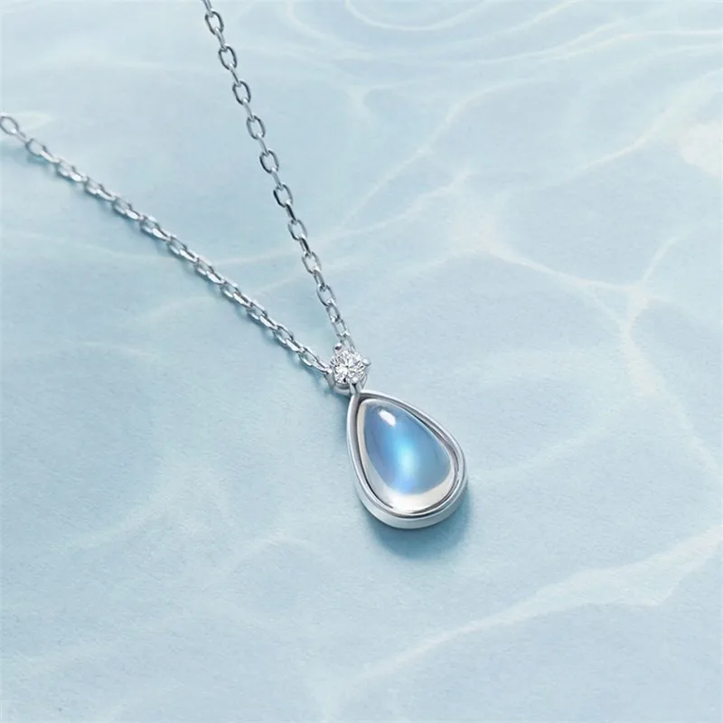 Синяя подвеска в виде капли воды модные ювелирные изделия из стерлингового