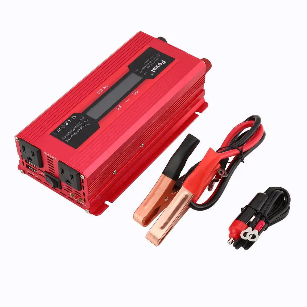 

2000W Power Inverter Converter DC 12V to AC 100-240V Car Charger with 4.2A 2 USB Ports Car Power Adapter