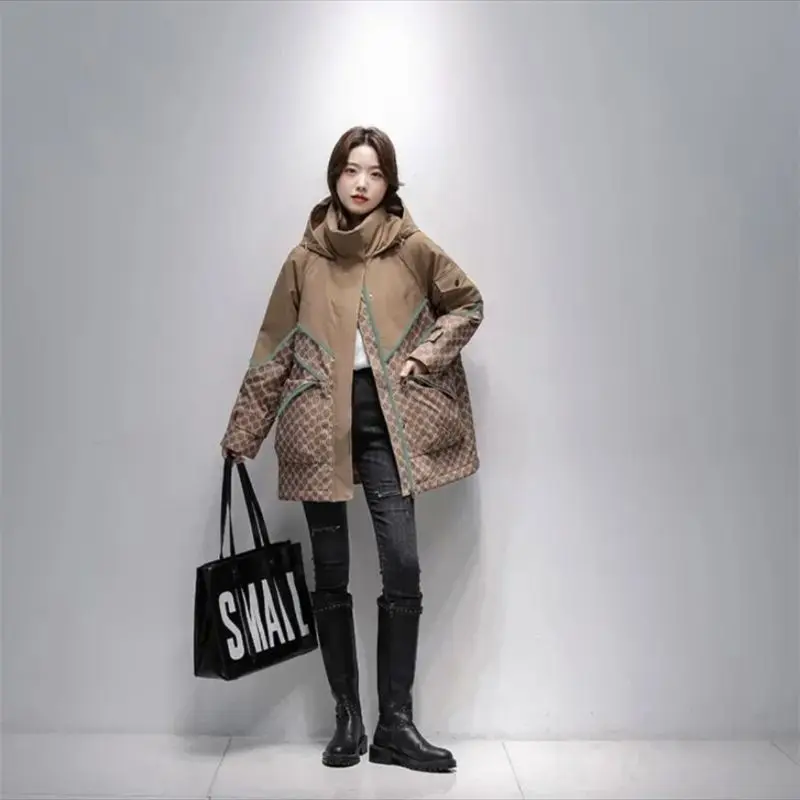 Winter 2022 New Down Cotton-padded Jacket Women's Long Waist Joker Coat Winter Padded Warm Parker Clothing Tide