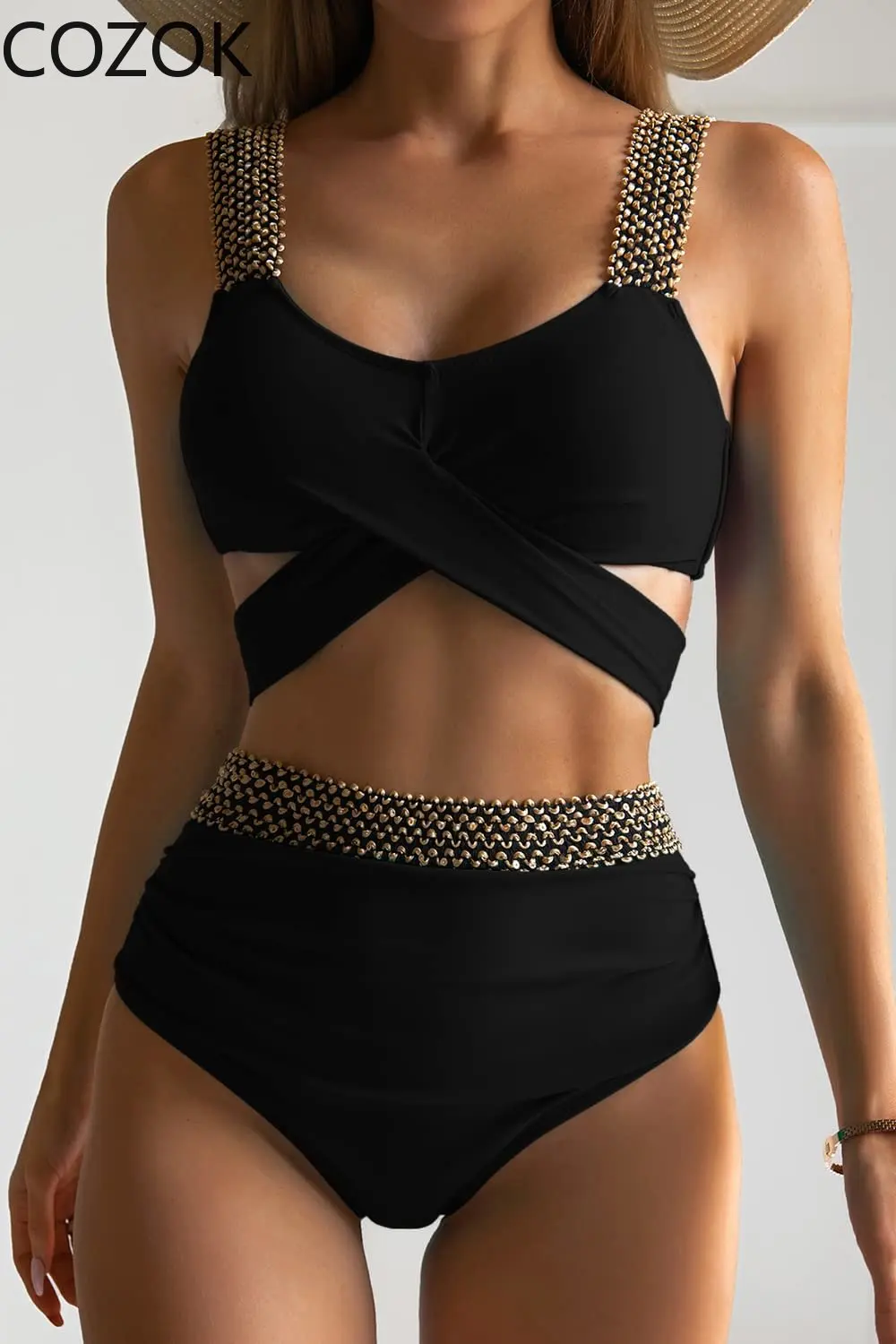 

2023 New Sexy Women Swimsuits Two Pieces Triangle Summer Bathing Suit Criss Cross Bikinis Beachwear Bikini Set Female Thong