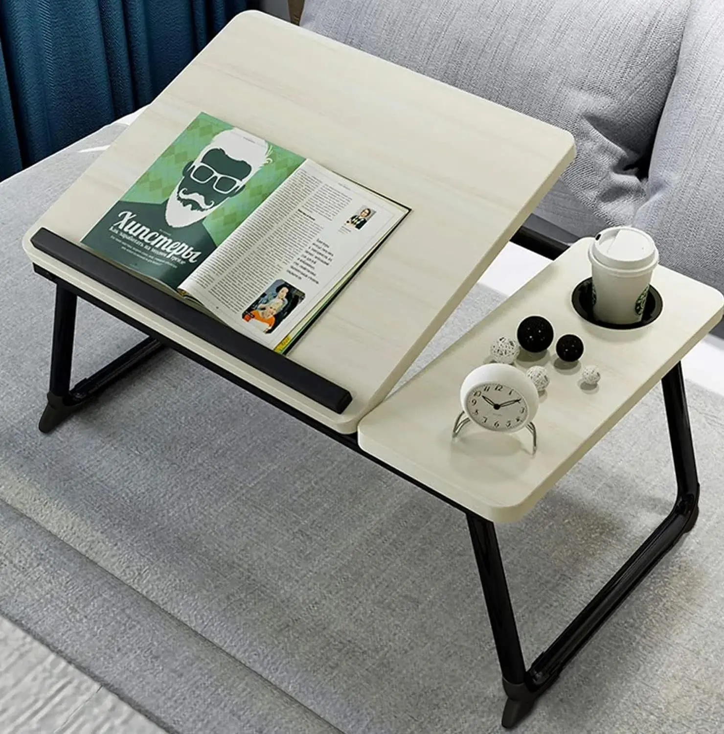 

Foldable and Adjustable Bed Laptop Desk Suitable for Dormitories, Offices, Portable Laptop Bed Trays, Knee Pads, and Cup Holders