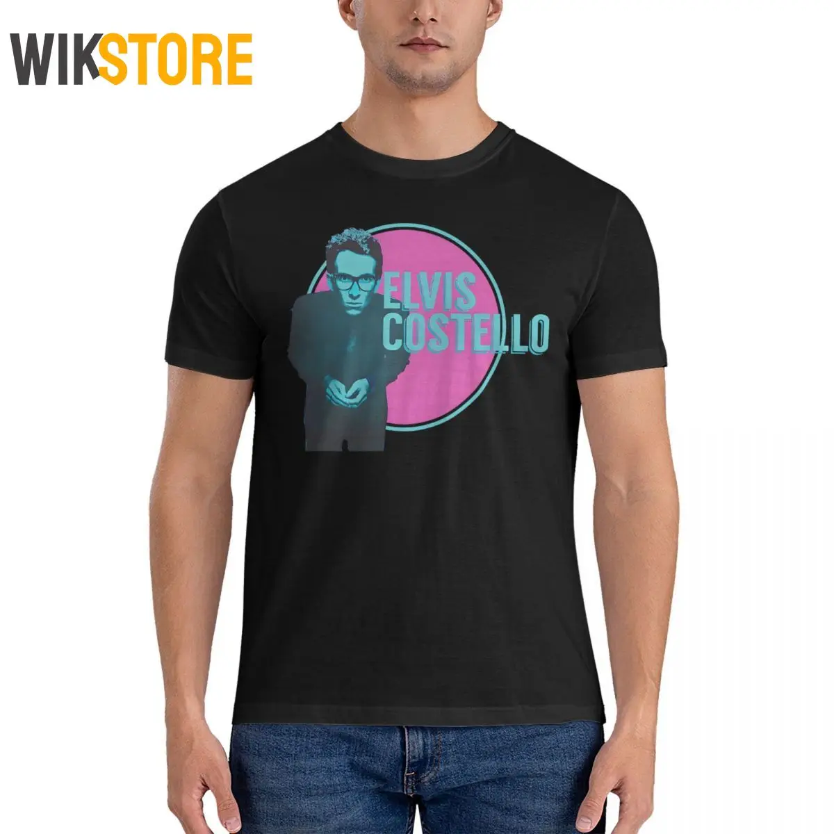 Футболка мужская оверсайз с графическим принтом винтажная рубашка круглым