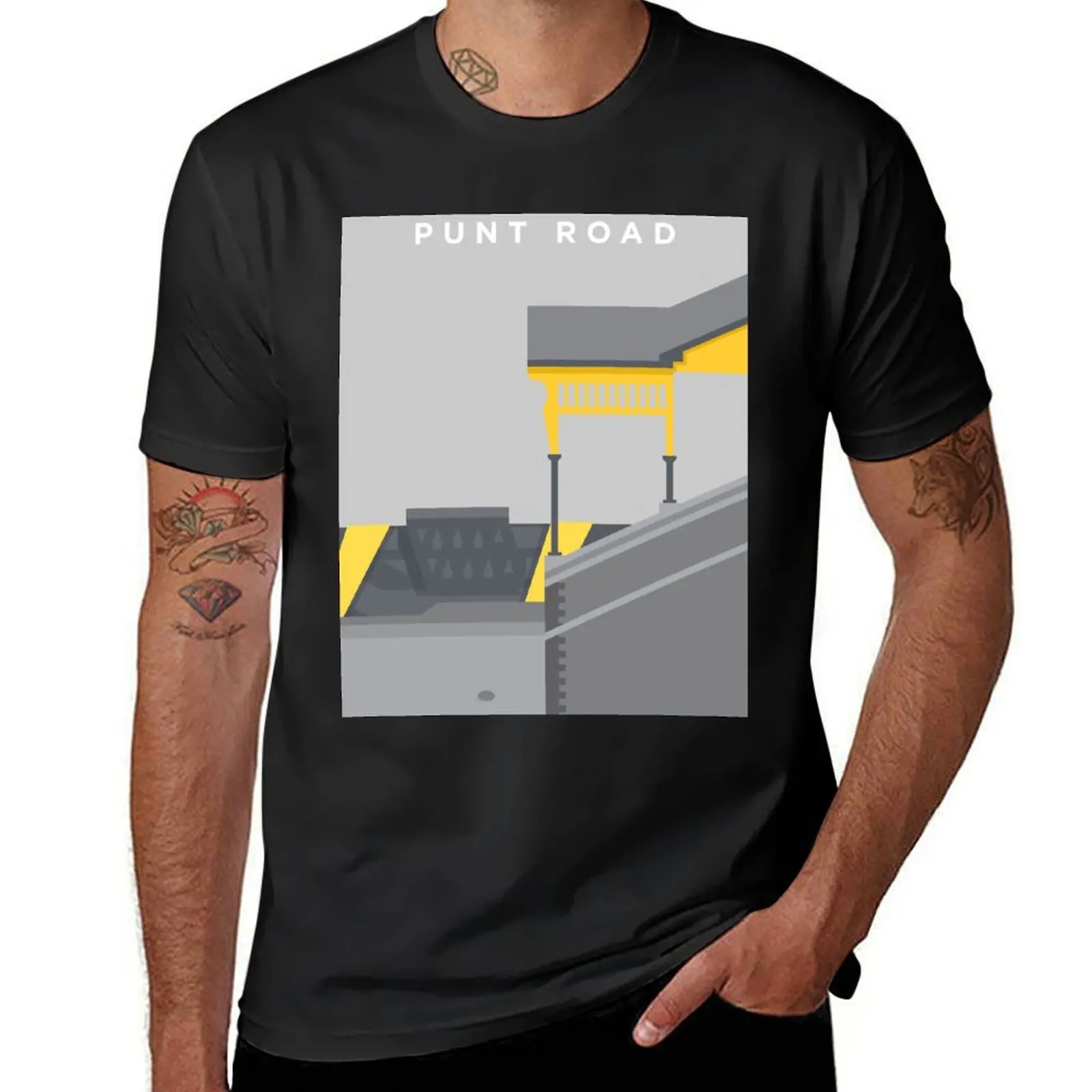 Фото Punt Road - двухцветная футболка в стиле хиппи, одежда больших размеров с графикой, эстетичная одежда, облегающие футболки для мужчин №1