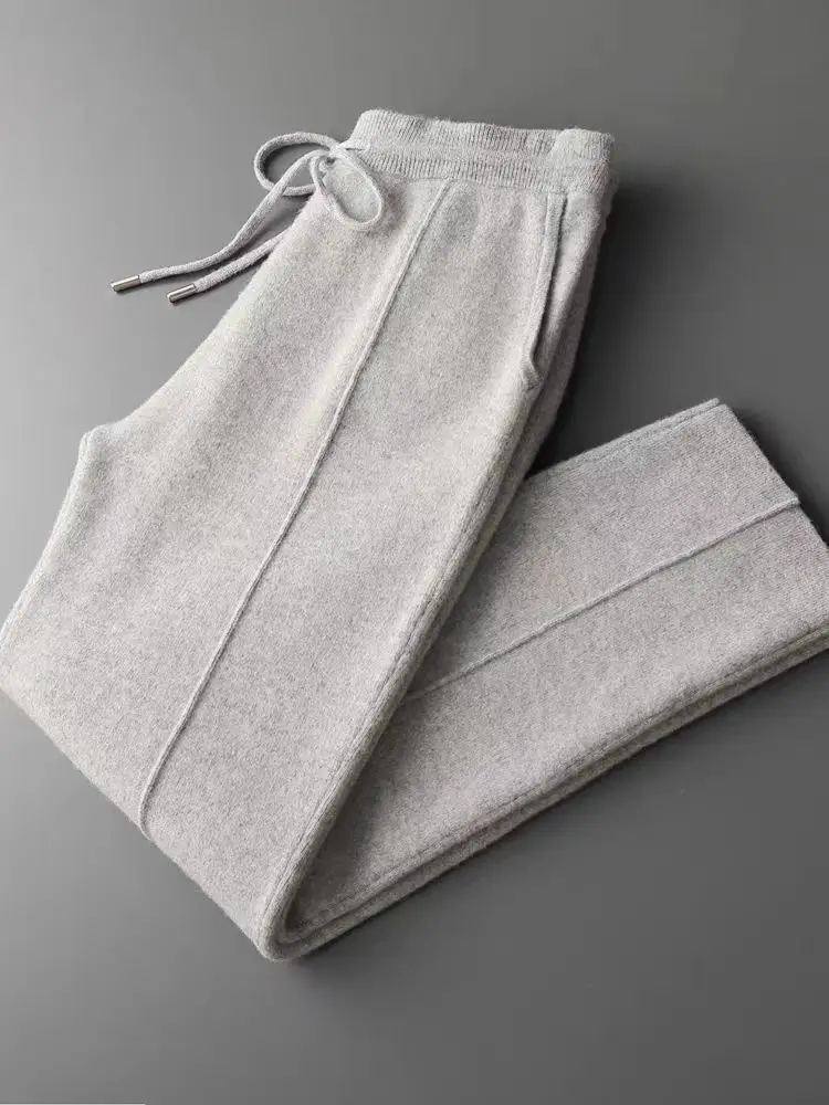 Осенне-зимние модные брюки в стиле вестерн 100% кашемир шерстяные высокого