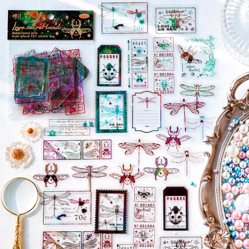 

30 Sheets Vintage Magic Array Ephemera Animal PET Sticker DIY Diary Junk Journal Decoration Label Stickers Album Scrapbooking