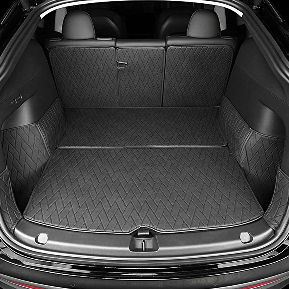 

For Tesla Model Y 2022 Model 3 PU Front Rear Trunk Mats Non-Slip Fully Surrounded Seat Back Cushion Protector Tesla Accessories