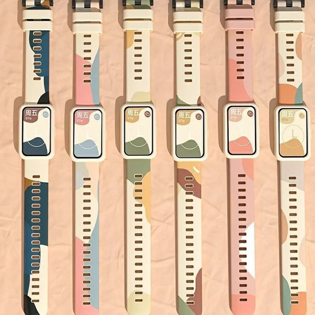 

Morandi Color Strap For Huaweis Band 6 Samrt Watch Silicone Bracelet Replacement Strap Honor Band 6 Wristband Accessories