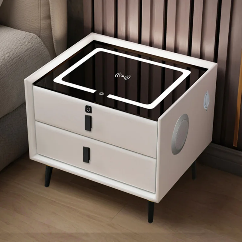 

Smart Bedside Table with Wireless USB Charging Creative Infrared Sensitive LED Light Luxury Muebles De Dormitorio Night Stands