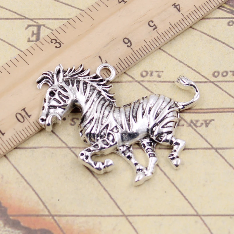 

5pcs Charms Zebra Pinto 50x40mm Tibetan Silver Color Pendants Antique Jewelry Making DIY Handmade Craft