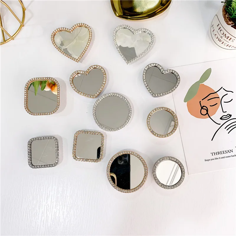 Зеркальный кронштейн для сотового телефона с алмазной отделкой корейский