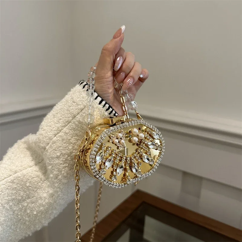 Модные милые изысканные акриловые вечерние сумки с цепочками и бриллиантами