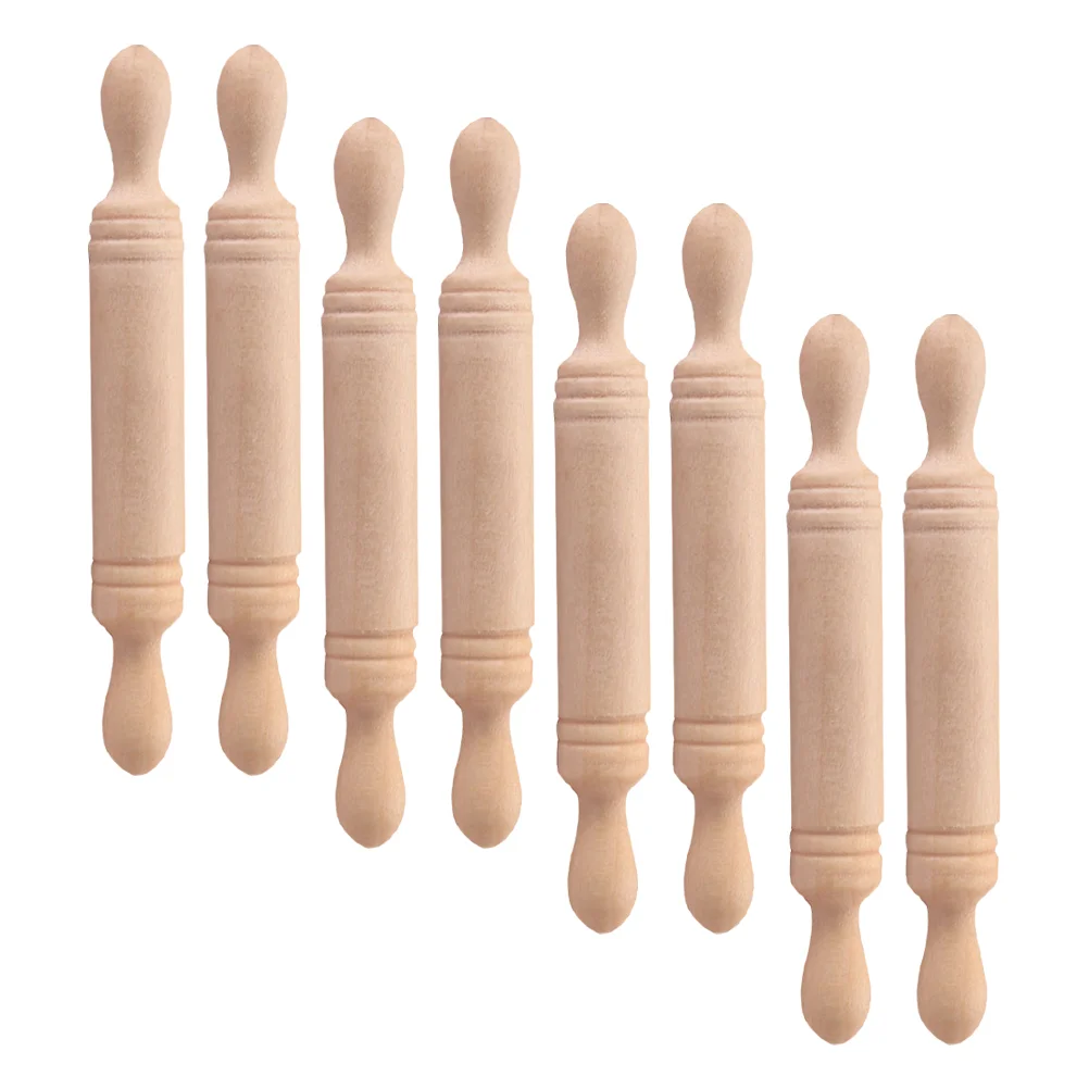 

Rolling Pin Mini Miniature Roller Baking Wooden Kitchen Kids Dough Toy House Accessories Pretend Play Crafts Stick Tiny