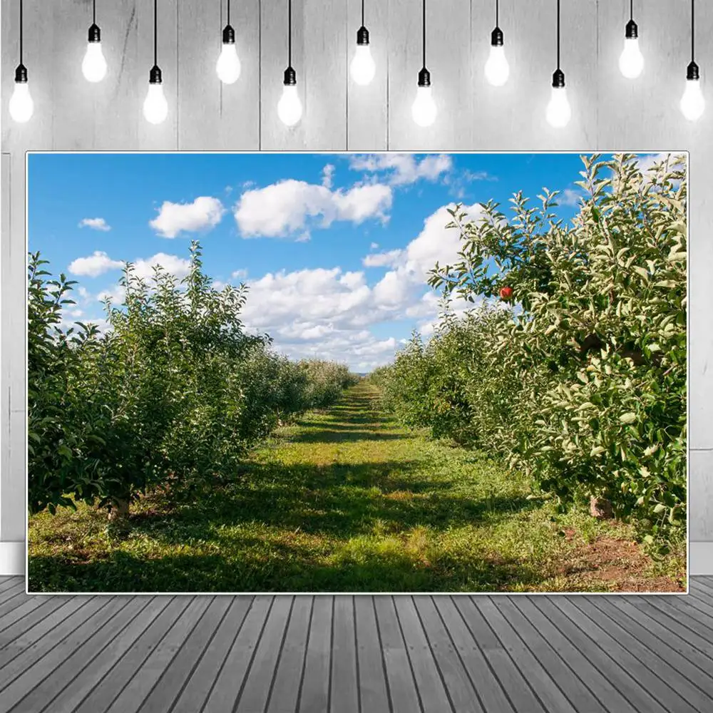 

Farm Orchard Garden Photography Backdrop Birthday Decoration Natural Scene Spring Field Party Home Studio Photo Background Props