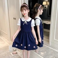 2022 teens summer baby kids girls clothes dresses party bow lantern sleeve a line dress 2 3 4 5 6 7 8 9 10 11 12 13 14 15 years